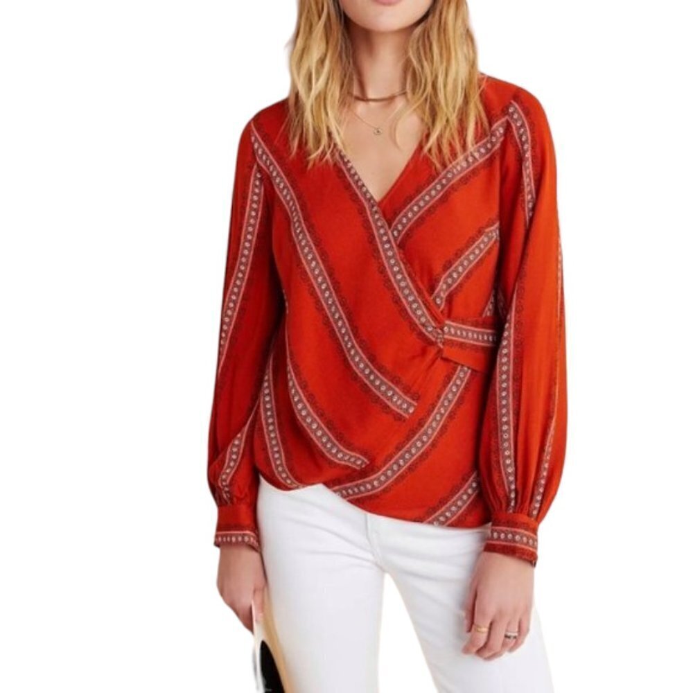 Maeve by Anthropologie Nora Surplice Blouse